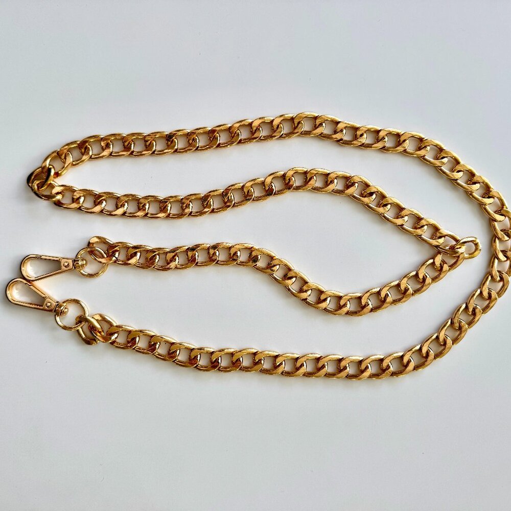 Gold Chain Purse Strap, 120cm / 47in - Pom Pom London NEW